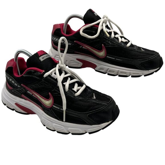 Nike Initiator Womens 8.5 Running Walking Shoes Black Pink Athleisure Sneaker - Picture 2 of 14